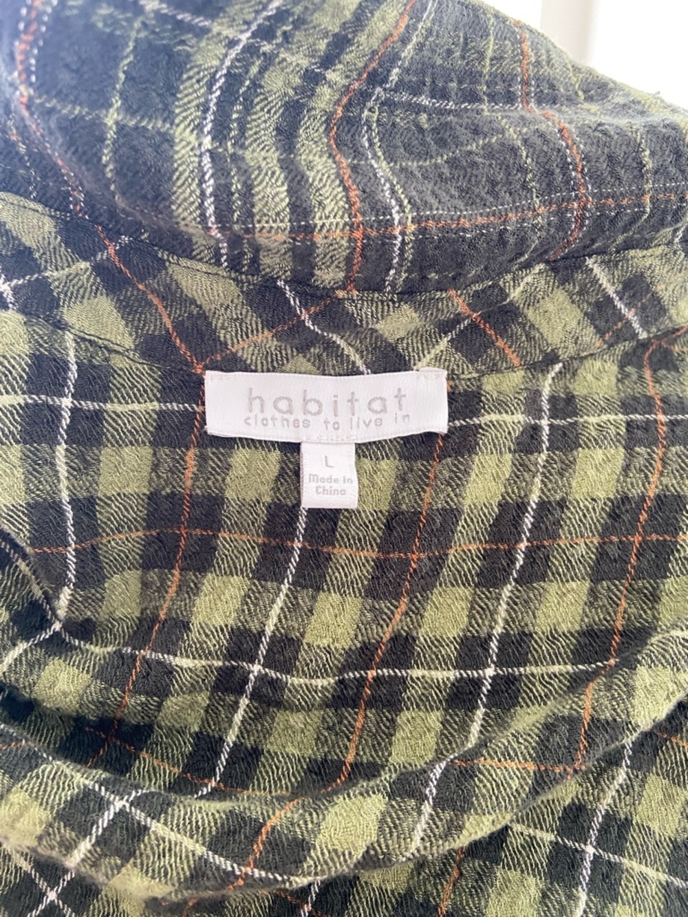 Habitat Green Plaid Button-Front Blouse - Picture 5 of 6